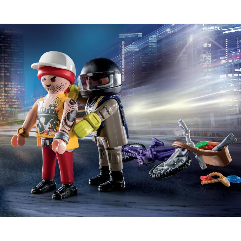 Playmobil Starter Pack Agent et Voleur City Action 71255^ La Ville, La Police Et Les Secours
