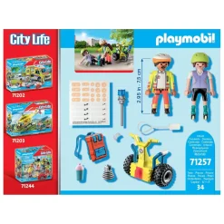 Playmobil Starter Pack Secouriste avec giropode City Life 71257^ La Ville, La Police Et Les Secours|Le Sport, Les Loisirs Et Les Vacances