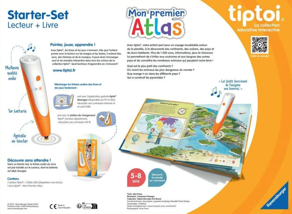 Ravensburger Starter set Tip Toi - Stylo Tip Toi et Atlas^ Stylos Interactifs