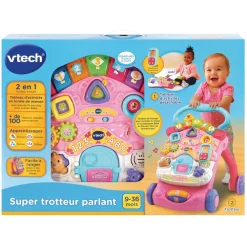 Varta Super trotteur parlant 2 en 1 rose^ Trotteurs, Pousseurs, Porteurs Et Bascules