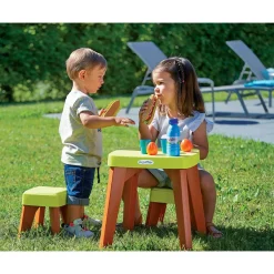 Ecoiffier Table de pique-nique avec 2 tabourets^ Maisons, Toboggans Et Jeux D'Extérieur