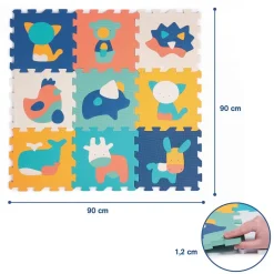 Ludi Tapis 9 dalles mousse Animaux^ Tapis, Portiques Et Tables D'Activités
