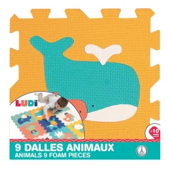 Ludi Tapis 9 dalles mousse Animaux^ Tapis, Portiques Et Tables D'Activités