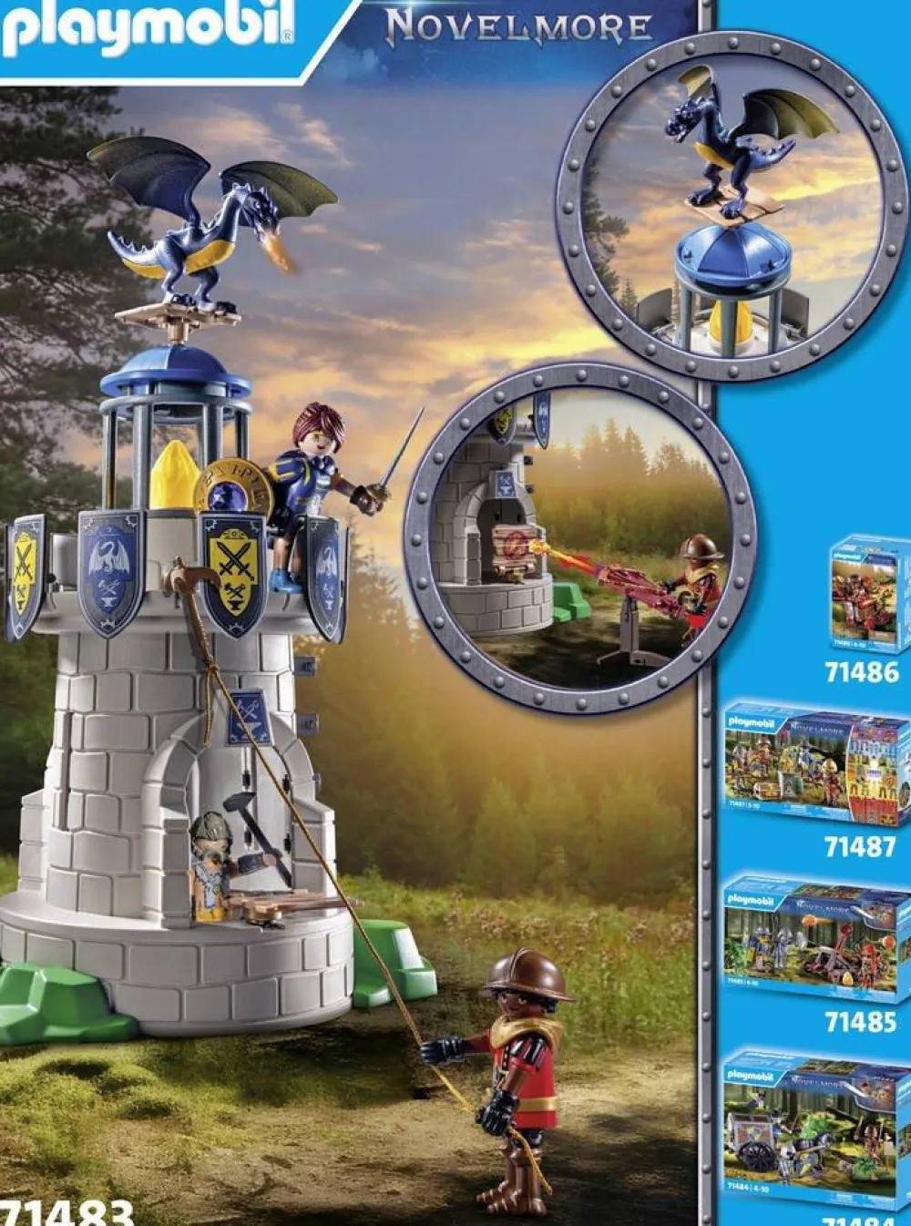 Playmobil Tourelle Chevaliers Novelmore Dragon 71483^ Les Pirates, Chevaliers, Cowboys Et Indiens