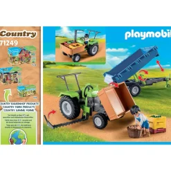 Playmobil Tracteur avec remorque Country 71249^ La Ferme Et L'Univers Agricole