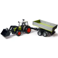 Bruder Tracteur Claas avec fourche et remorque^ Véhicules Agricoles Et De Chantier
