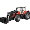Bruder Tracteur Massey Ferguson 7600 avec fourche^ Véhicules Agricoles Et De Chantier