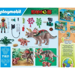 Playmobil Tricératops avec bébé et explorateur Dinos 71821^ Les Dinosaures Et La Préhistoire