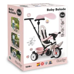 Smoby Tricycle baby balade rose^ Tricycles, Draisiennes Et Vélos