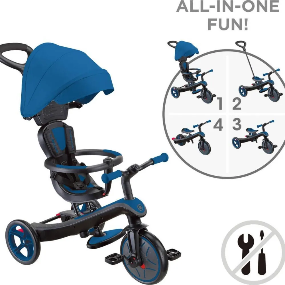 Globber Tricycle explorer V2 - 4 en 1 bleu royal^ Tricycles, Draisiennes Et Vélos