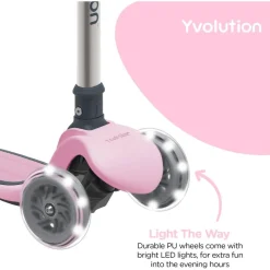 Trottinette 3 roues lumineuse - Y Glider rose^ Trottinettes