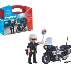 Playmobil Valisette Motard de police City Action 5648^ La Ville, La Police Et Les Secours