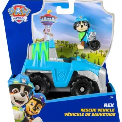 Spin Master Véhicule 15 cm et figurine La Pat Patrouille : véhicule de sauvetage Rex^ Les Héros Et Personnages