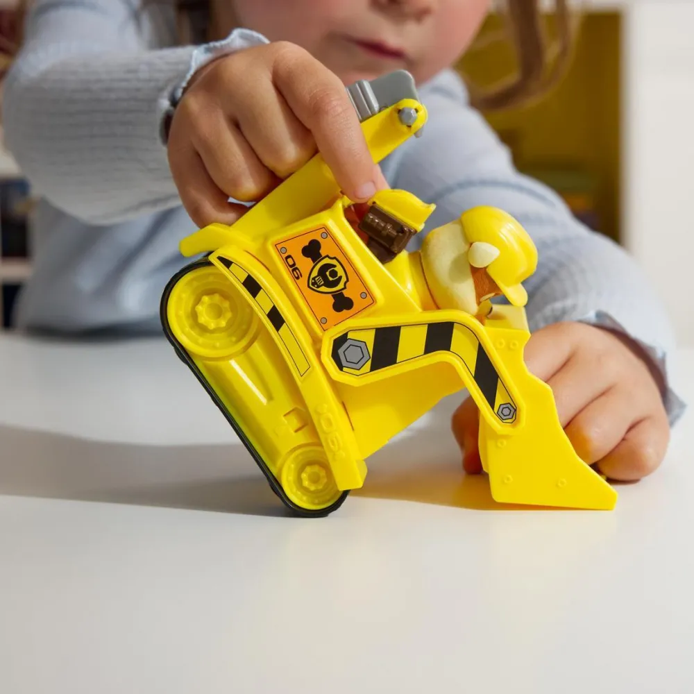 Spin Master Véhicule 15 cm et figurine La Pat Patrouille : Bulldozer Ruben^ Les Héros Et Personnages
