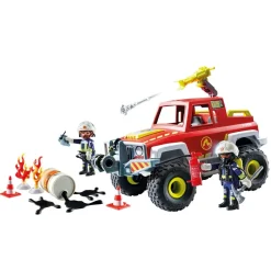 Playmobil Véhicule de pompiers avec bidon enflammé ACTION HEROES 71824^ La Ville, La Police Et Les Secours