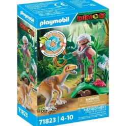 Playmobil Vélociraptor et explorateur avec Lasso Dinos 71823^ Les Dinosaures Et La Préhistoire