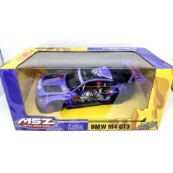 Voiture BMW M4 GT3 Wasa violette à l'échelle 1:24^ Modèles Réduits