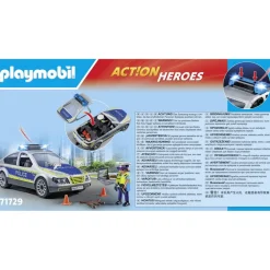 Varta Voiture de police avec sirène et gyrophare PLAYMOBIL ACTION HEROES 71729^ La Ville, La Police Et Les Secours