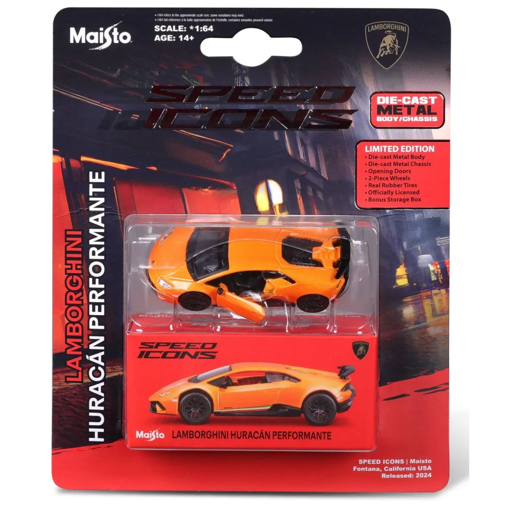 Maisto Tech Voiture die cast Lamborghini Huracan Performante Collection Speed Icons 1:64^ Modèles Réduits