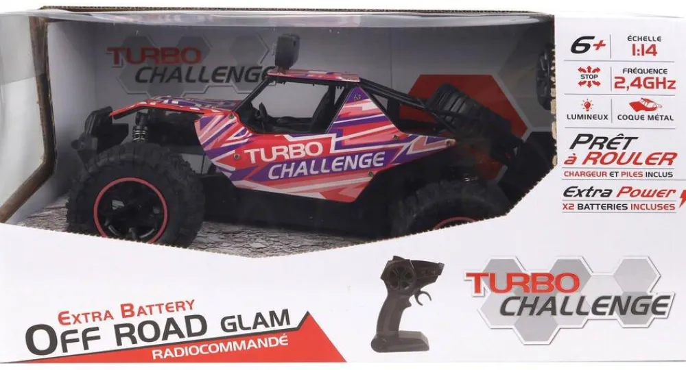 MGM Voiture radiocommandée 1:14 métal rosé - Turbo Challenge Extra battery Off Road Glam^ Voitures Radiocommandées