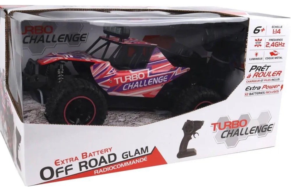 MGM Voiture radiocommandée 1:14 métal rosé - Turbo Challenge Extra battery Off Road Glam^ Voitures Radiocommandées